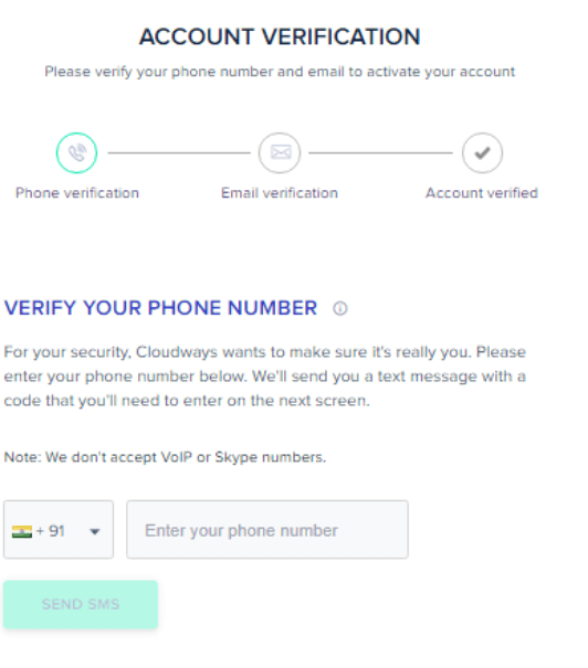 Cloudways - Account Verification