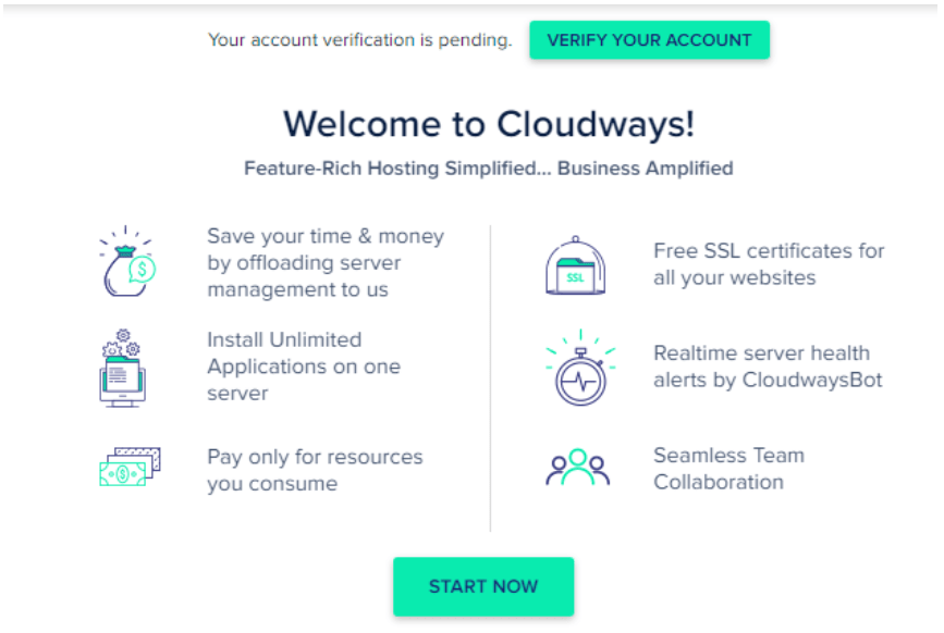 Cloudways - Welcome Page