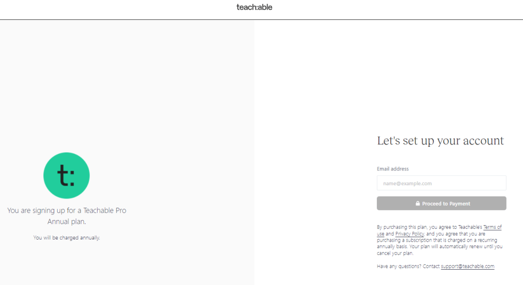 Teachable - Create A Account