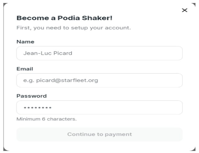 Podia - Create A Account