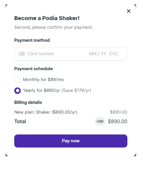 Podia - Payment Method