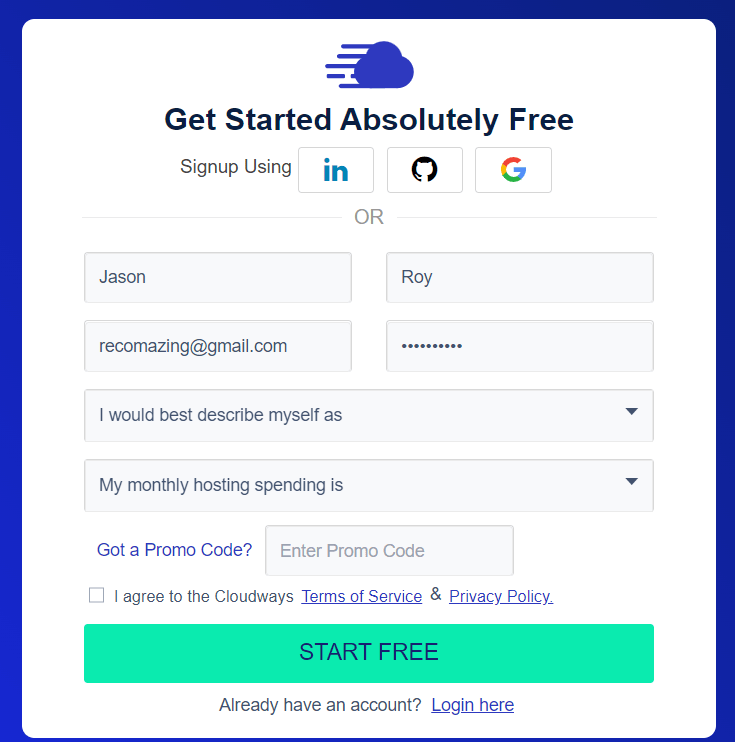 Create An Account On Cloudways Create An Account On Cloudways