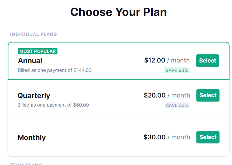 Grammarly Pricing Plan