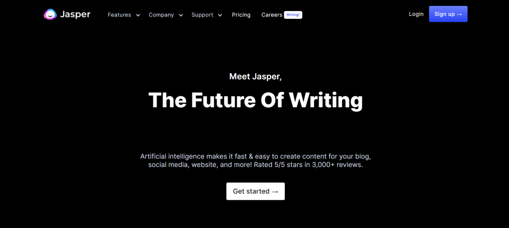Jasper AI Homepage Jasper AI Homepage