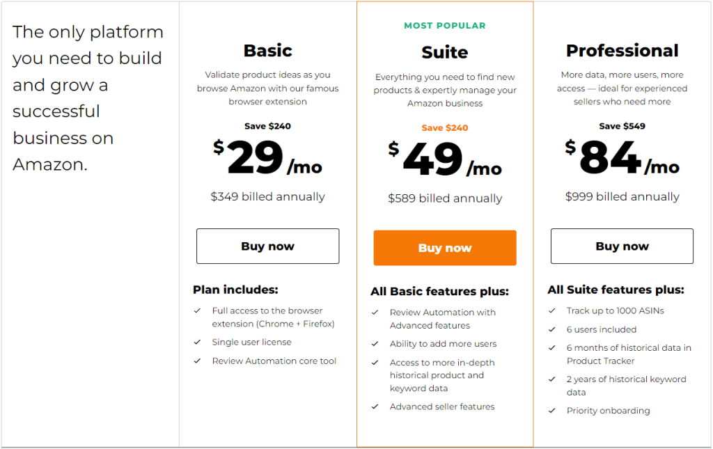 Jungle Scout Pricing Plan Jungle Scout Pricing Plan