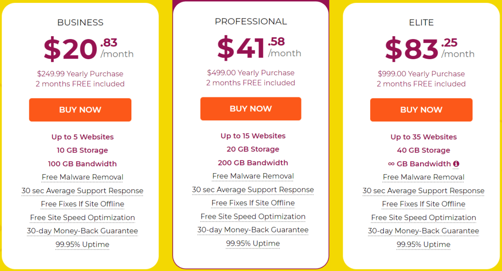 WPX Hosting Pricing Plan WPX Hosting Pricing Plan