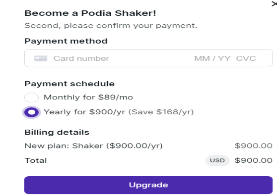 Podia Black Friday-Payment Detail 