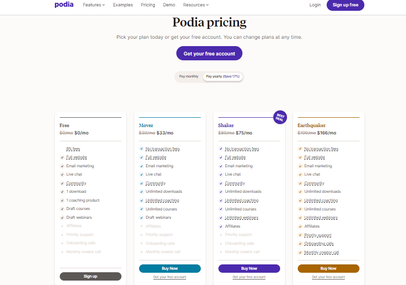 Podia Black Friday-Pricing Podia Black Friday-Pricing