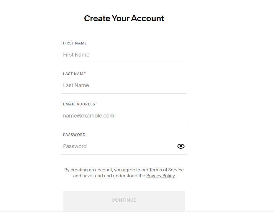 Create Account