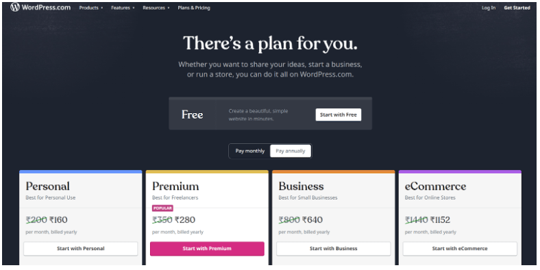  WordPress Pricing