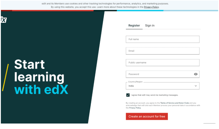 Edx Create An Account 