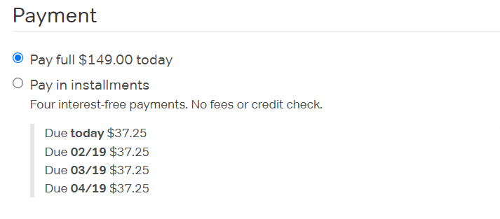 Select Payment Option