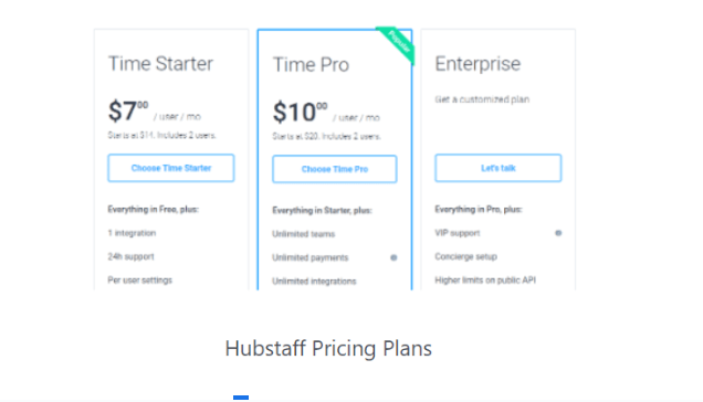 Hubstaff- Pricing plan