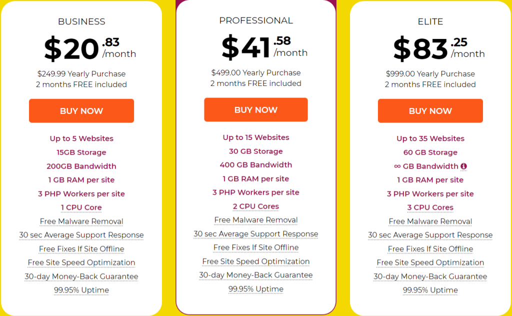 WPX Hosting Pricing Plan