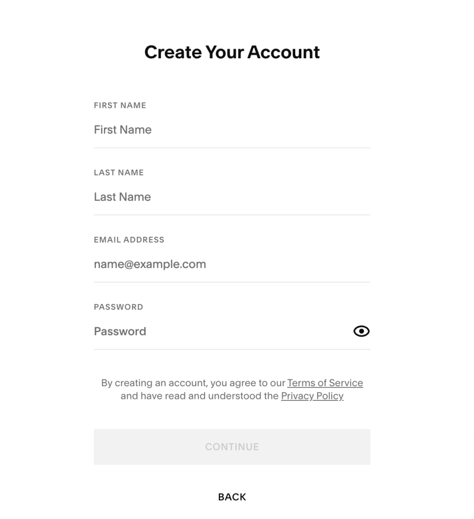 Create Account