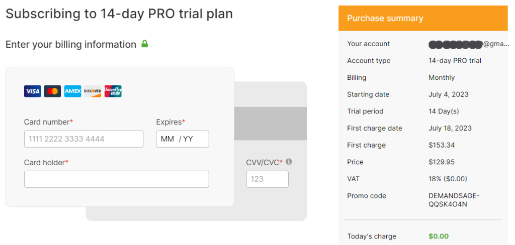 SEMrush Payment Option
