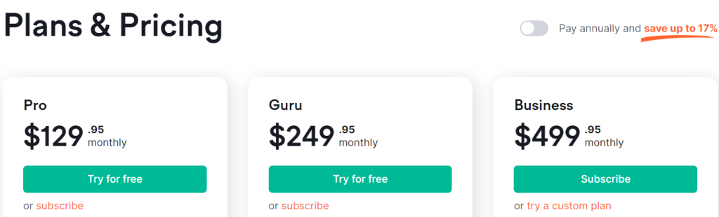 SEMrush Coupon - Pricing
